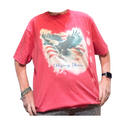 Flying Free T-Shirt - Front, Red Bleach (L)