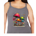 Mushroom Medley gray tank top
