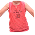 I'll Get My Tool Kit Tank Top - Front with Duct Tape Graphic, Coral Eyelet (L)