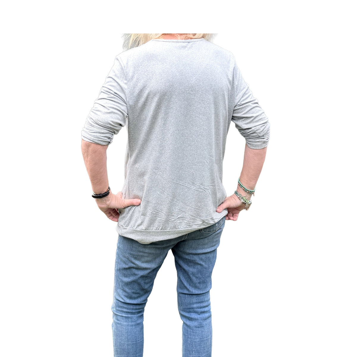 Highlighted in Color Top - Back, Heather Gray (L)