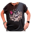 Lotus Flower T-Shirt - Front, Black (L)