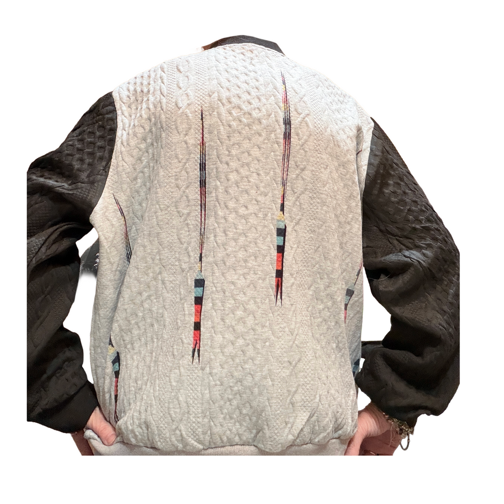Love in Color Jacket - Brushstroke Back, Cream/Black (XL)