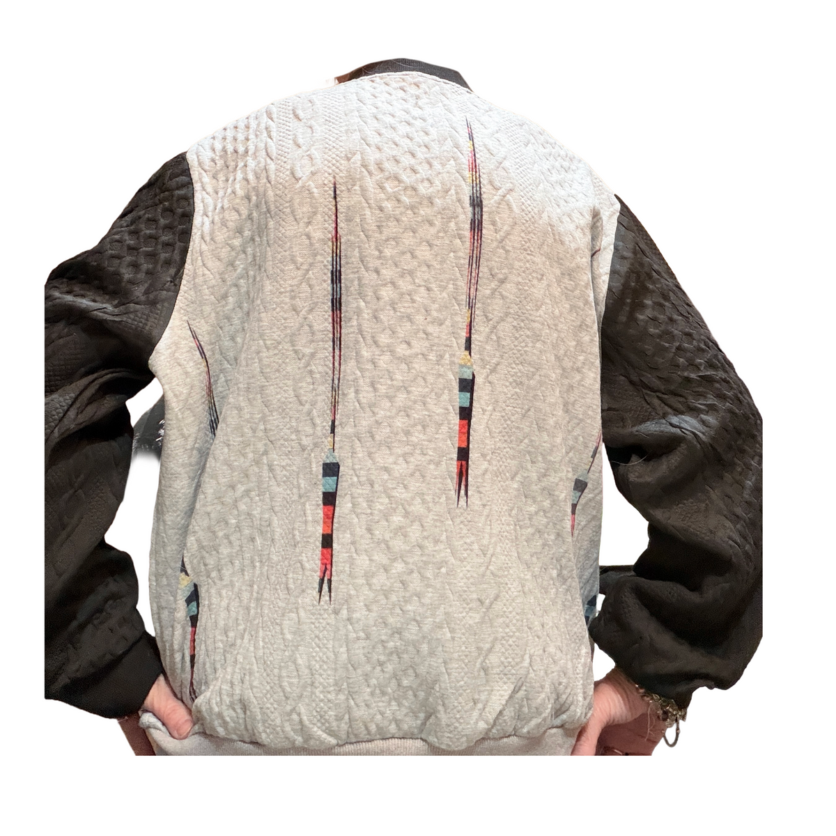 Love in Color Jacket - Brushstroke Back, Cream/Black (XL)