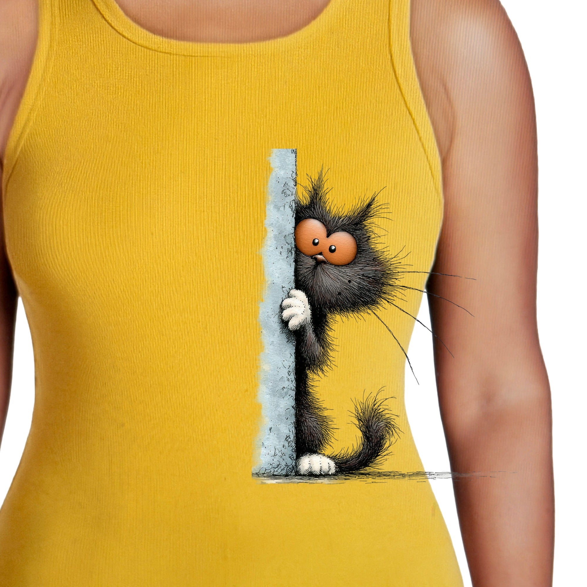Scared Black Cat Tank Top