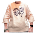 Spread Your Wings and Fly Sweater - Front, Cream (XL)