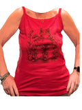 Mushroom Frogs Tank Top - Red Ribbed (XL, runs small)
