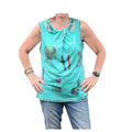 Color Maze Sleeveless Top - Front, Teal (XL)