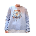 Boho Wolf Sweatshirt - Front, Light Blue Bleach (M)